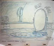 The Pebbles and Bamm-Bamm Show 1971 Production Hand Drawn Background Pencil