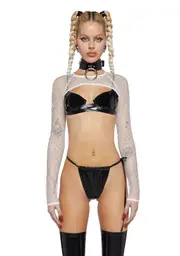 [Club Exx] Mayhem Mindset Fishnet Shrug - White