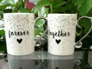 Coco + Lola Premium Collection 2 Cups Mugs Set Together Forever NEW
