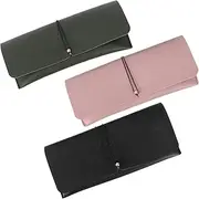 [ULTECHNOVO] 3pcs Pvc Imitation Leather Glasses Holder Bag Sunglasses Cover Storage Cool Spectacle Case Decorative Eyeglass Storage Box