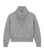 shawl sweater in chunky knit S,XS,M GRIS CHINE