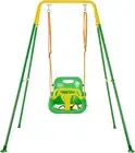 FUNLIO 3-In-1 Toddler Swing Set with 4 Sandbags, Indoor/Outdoor Baby Swing with