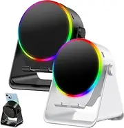 4-in-1 360° Rotating Bluetooth Speaker Stand, Cell Phone Stand with Wireless Bluetooth Induction Speaker, for Bedroom Use (Black*White)