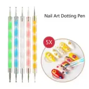 5Pcs Crystal Nail Art Dotting Pen Dot Paint Manicure Painting Kit Girls