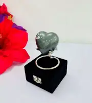 Keepsake Mini Heart Urn Cremation Heart Shaped Urn Grey Urn With box & stand