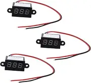 3pcs Waterproof Voltmeter Tone Electric Ac Amp Meter Voltage Watt Circuit Analyzer Volt Gauge Power Meter Detector Power Timer Cable Charger Battery Monitor Plastic Black