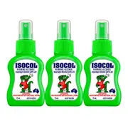 3x Isocol Multipurpose Antiseptic Rubbing Alcohol Spray 75ml Skin/Hands Cleanser