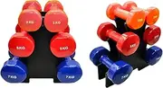 3kg + 5kg + 7kg - Total 30kg With 1 Free Rack - 3 Pairs PVC Dumbbell Set Weight