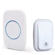Wireless doorbell 1 doorbell ring and 1 plug-in chimes, button powered, easy ...