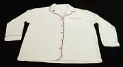 Anthropologie Women's Long Sleeve The Briar Piped Pajama Shirt AW5 White Large