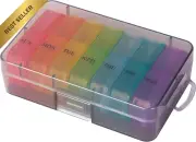 Pill Organizer Box, Large Detachable Split Weekly 7 Day 14 Compartment Daily, AM