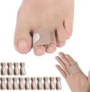 14 Pieces Broken Toe Wraps, Cushioned Bandages, Hammer Toe Separator Splints, Toe Straight, Hammer Toe Wrap, Cushioned Corrector, for Broken Toe, Hammer Toe