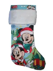 Disney Christmas 18 in Mickey Mouse & Minnie Mouse with Presents Stocking NWT