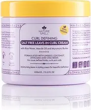 Nature Spell Curl Defining Leave-In Curl Cream 400ml, Infused With Rice Water & Linseed, Leave in Styling Cream For All Curl Types, Made in the UK