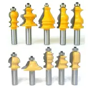 10 pc 1/2" Shank Architectural Specialty Molding Router Bit set S