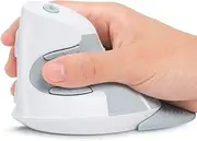 M618 GX-White Ergonomic Vertical Wireless Mouse - 2.4G with 3 Adjustable DPI (800/1200/1600), 6 Buttons, Removable Wrist Rest for Comfort and Suppor