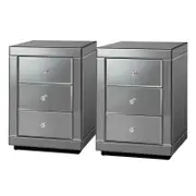 ALFORDSON 2x Mirrored Bedside Table