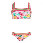Sunuva Girls Pink Aloha Fruit Glitter Trim Bikini Age 5-6 S2235