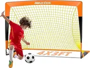 Dimples Excel Soccer Goal Pop up Soccer Net for Backyard, 1 Pack (Orange+Black-4' x 3')