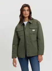 GUESS Women's Jeans Green Utility Jacket Size: XL, Cotton