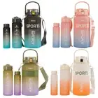 3Pcs Sport Water Bottle Leakproof Gradient Water Cup BPA Free for Outdoor Sports