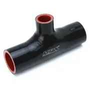 HPS Silicone T Hose Coupler Black 1.25" (32mm) ID 1.65" (42mm) OD 6" 4-ply
