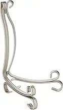 iDesign Adjustable Table Easel for Artists, Large Metal Plate Stand, Modern Easel Stand for Displaying Art and Plates, Matte Silver