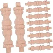 SEWACC 10pcs Mini Column Mini Whisky Bar Cabinet Wine and Liquor Cabinet Building Materials Industrial Wine Bar Cabinet Buffet Cabinet DIY Column Retro Carving Decorations Wooden Khaki
