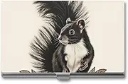 [VFMKT] Slim Metal Business Card Holder Portable Business Card Case Pocket Name Card Holder Skunk Wallet for Men Women Office Travel