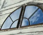 HAMPTONS large round outdoor MIRROR 100CM french antique brown 2 pieces new