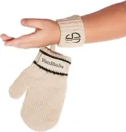 [VonShults] Lux Winter Woolen Toddler's Gloves - Never-Lose Patented Design with Elastic String/Rope Warm Cold Weather 1-4 t