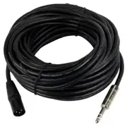 50ft XLR 3-Pin Speaker Male Cable To 6.35mm 1/4" Stereo Plug Shielded DJ Cable