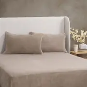 Sheraton Luxury Cosy Teddy Fitted Sheet Set Taupe (Single, King Single, Double, Queen, King)
