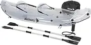 Aktivety – Inflatable Clear Kayak 2 Person Adult – Transparent Tandem Crystal Kayaks with See Through Bottom – Blow Up Heavy Duty Fishing Canoe Boat for River, Pool – 2 Paddlers Set Included