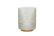 Merry 35cm Mother of Pearl Inlay Side Table - Light Blue