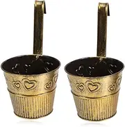 PAMINGONO Metal Hanging Planter Vintage Style Retro Hanging Flower Pot for Home Decor