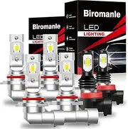 Biromanle Compatible with 2006 2007 2008 2009 2010 2011 2012 2013 Honda Civic Bulbs, 9005 High Beam 9006 Low Beam+H11 Fog Light Bulb Combo, 6000k white light,Interior lights Bulbs(Pack of 6)