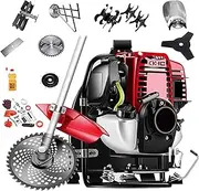 Petrol String Trimmer Lawn Mower 4-Stroke, Hedge Harvester with Eight Types Tool of Knives and Sweed Eater Pruner Saw Pole Tiller Rototiller for Landscaping Farming Ornaments