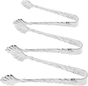 3pcs Mini Ice Tongs for Tea and Coffee Party 4inch Mini Serving Tongs Stainless Steel Sugar Cube Clip for Food Serving Party Supplies