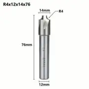 HSS Corner Rounding End Mill R4 Diameter 14mm Milling Cutter CNC Router Bits