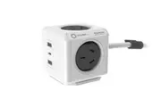 PowerCube 4 Power Outlet 2 USB A and 1 USB C 20W charging outlets | 1.5m Grey