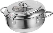 SECFOU Stainless Steel Deep Fryer Pot for and More Cooking Tool Material for Home Frying Efficient and Practical Kitchen Cookware