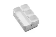 8pc Madesmart Small Bin Multi-Pack Home Kitchen Organiser White Rectangle