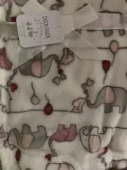 Duck Goose Blanket ELEPHANTS White Gray Red Pink Hearts Fleece Girl All Purpose