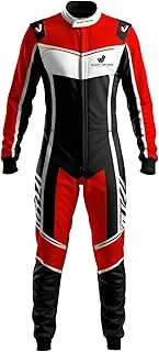 Go Karting Suit 2 Layer Cordura 600D Kart Racing Suit with Cool Max Lining, Breathable Vents, Stretch Panels, & Heavy Duty Zipper, One Piece Racing Suit for Comfort, Safety, & Style