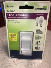 (10)Leviton White Single Pole 3-Way Universal Slide Dimmer Switch R62-06674-P0W