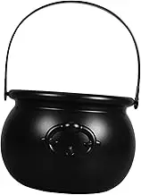 MOKKHNB Halloween Witch Cauldron Candy Bowl Trick Treat Bucket for Parties Plastic Halloween Candy Dish Unique Storage Decor for Themed Gatherings and Home Decorations
