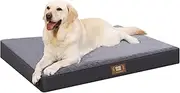 [TARODEA] Waterproof Dog Bed Medium Size Dog Orthopedic Dog Beds for Crate with Removable Washable Cover Egg-Crate Foam Pet Pad Mat with Anti-Slip Bottom (Grey, 88x55x7cm)