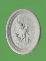 Vintage - Disney - Bambi - Ready To Paint - Plaque - Bisque - Rare