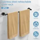 Black Towel Rack Solid Towel Holder Space Saving Wall Mounted Towel Racks NXX